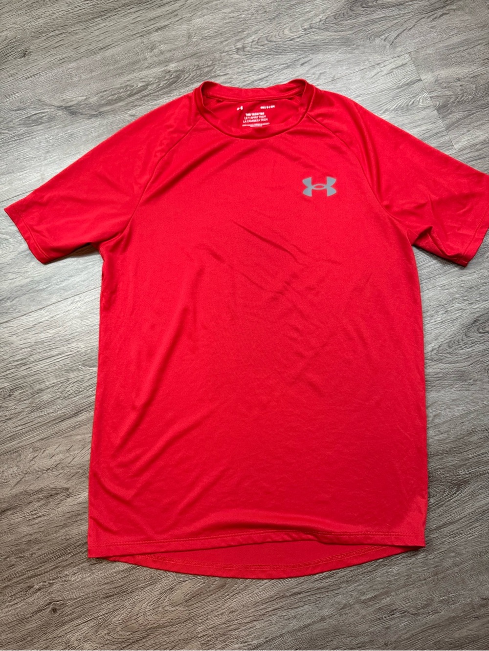 Under Armour Men’s Red Short Sleeve Athletic Tee with Logo